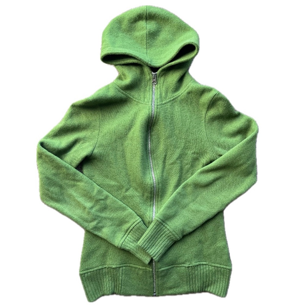Kuhl Merino Wool Full Zip Hooded Sweater Green XS